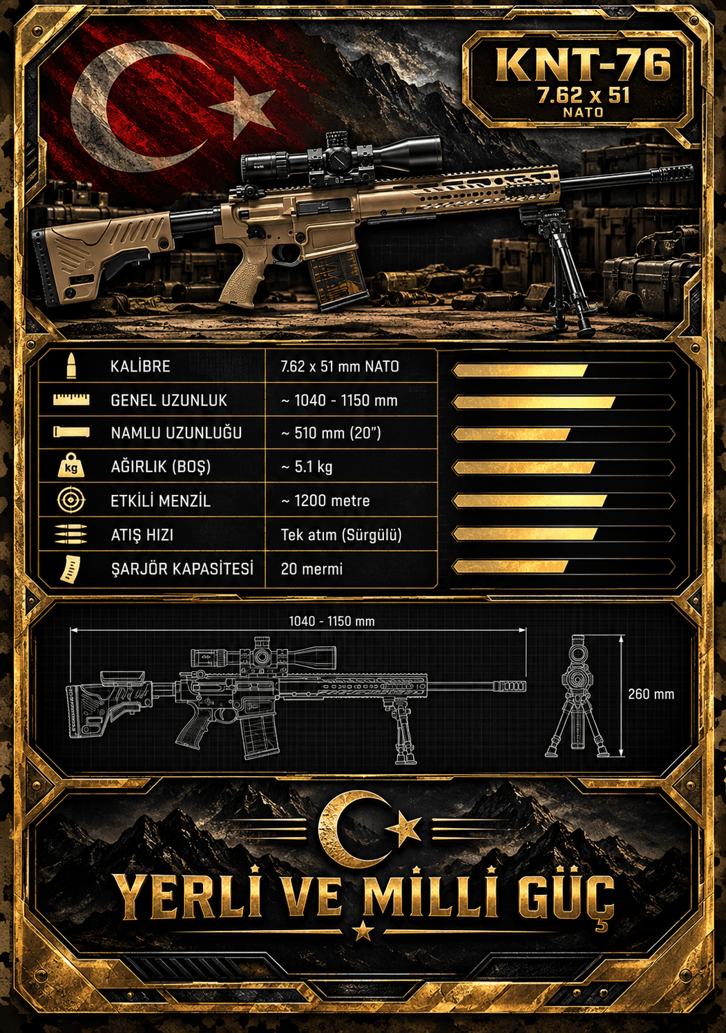 KNT-76 1:1 Yiğit Arms koleksiyon modeli