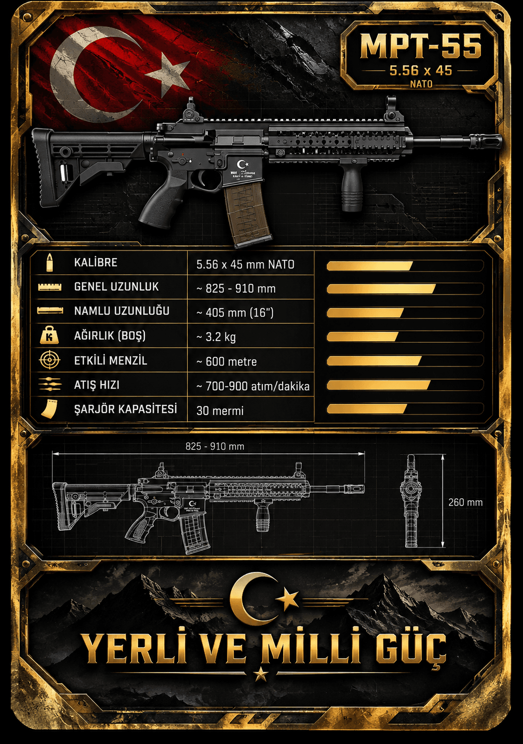 MPT-55 1:1 Yiğit Arms koleksiyon modeli